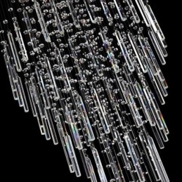 Moderne Firkantet Krystalllysekrone Moderne Elegant Taklampe Tosidig Trapp