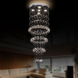 Krystalllysekrone Moderne Elegant Taklampe Tosidig Trapp