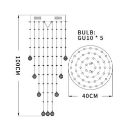 Krystalllysekrone Moderne Elegant Taklampe Tosidig Trapp