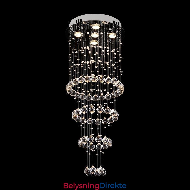 Krystalllysekrone Moderne Elegant Taklampe Tosidig Trapp