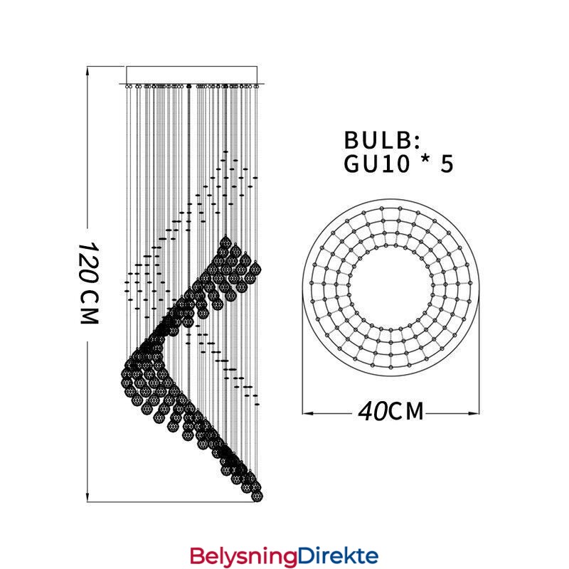 Elegant Krystalllysekrone Med Regndråper I Taklamper I Foajeen