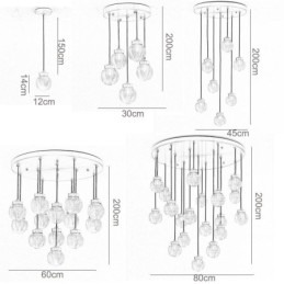 Amerikansk Cluster-Pendellampe Luksuriøs Taklampe I Glasskule
