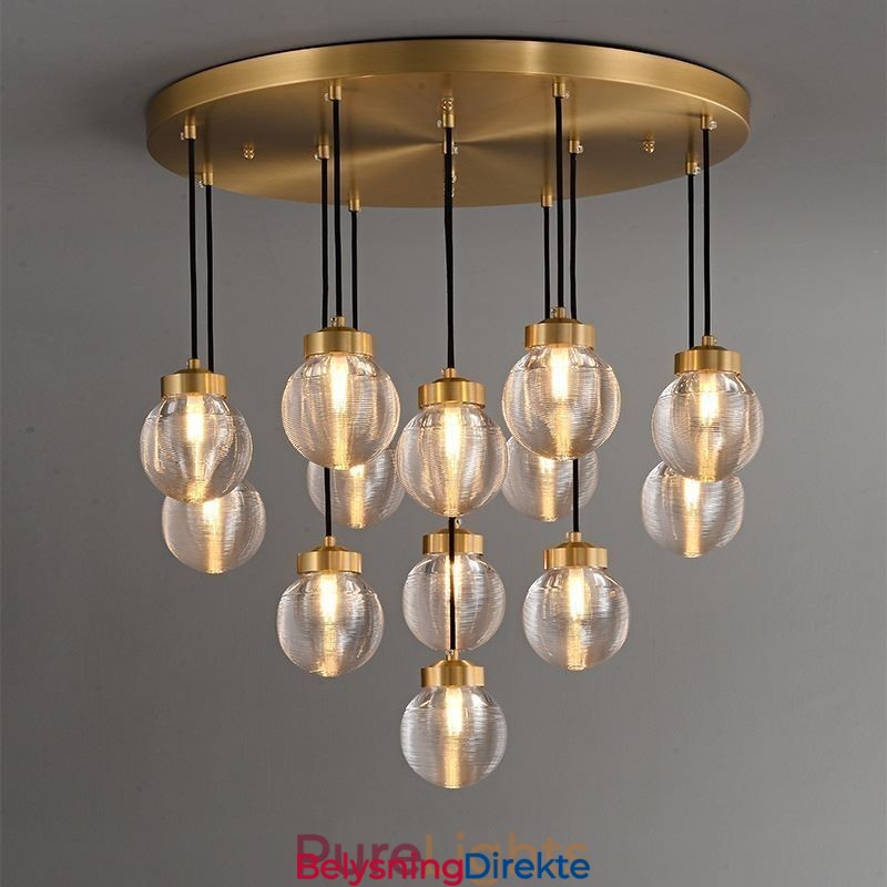Amerikansk Cluster-Pendellampe Luksuriøs Taklampe I Glasskule
