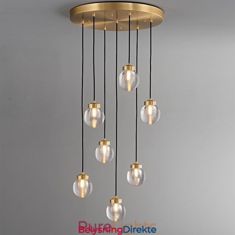 Amerikansk Cluster-Pendellampe Luksuriøs Taklampe I Glasskule