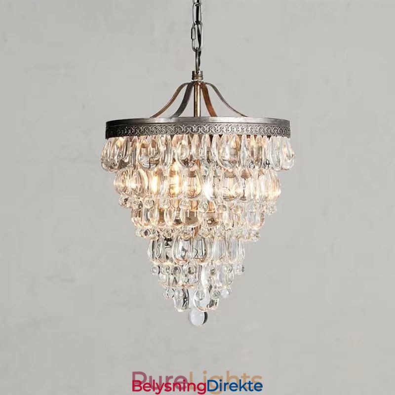 Amerikansk Krystalltaklampe Landlig Retro Rund Pendellampe