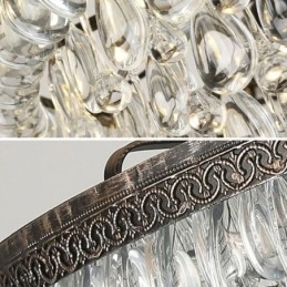 Amerikansk Krystalltaklampe Landlig Retro Rund Pendellampe