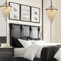 Amerikansk Krystalltaklampe Landlig Retro Rund Pendellampe