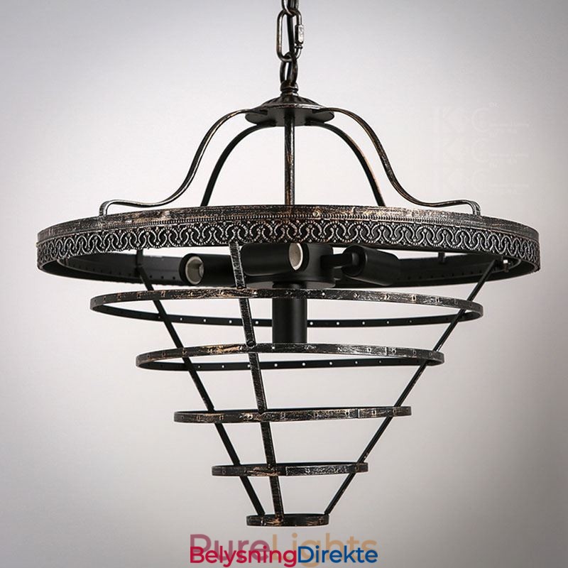 Amerikansk Krystalltaklampe Landlig Retro Rund Pendellampe