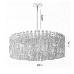Amerikansk Taklampe Luksuriøs Krystall Pendellampe 60 Cm