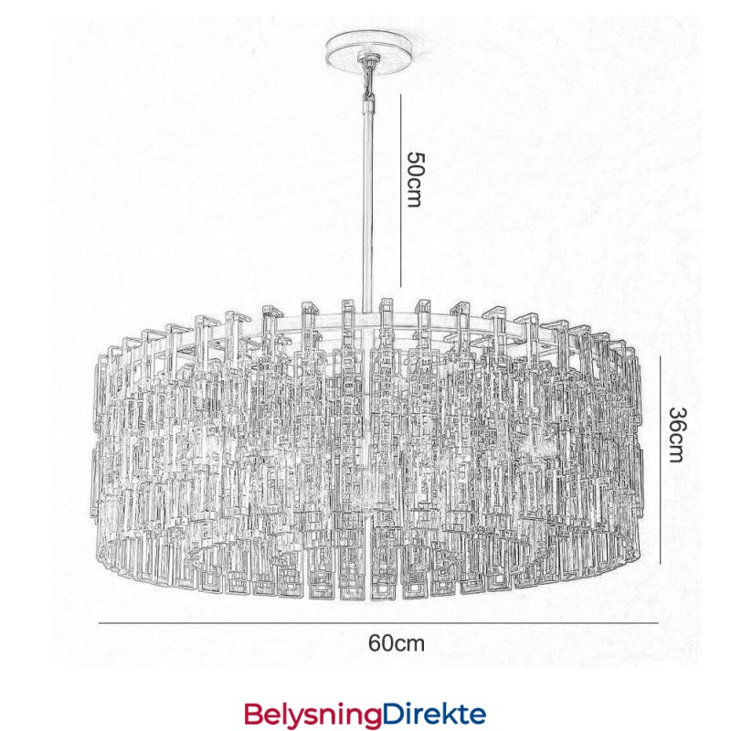 Amerikansk Taklampe Luksuriøs Krystall Pendellampe 60 Cm