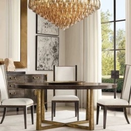 Amerikansk Pendellampe I Glass, Taklampe I Rav, Gjennomsiktig, 90 Cm, 14 Lys