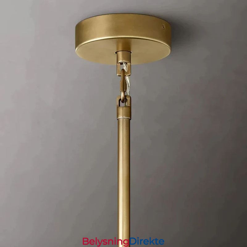 Amerikansk Pendellampe I Glass, Taklampe I Rav, Gjennomsiktig, 90 Cm, 14 Lys