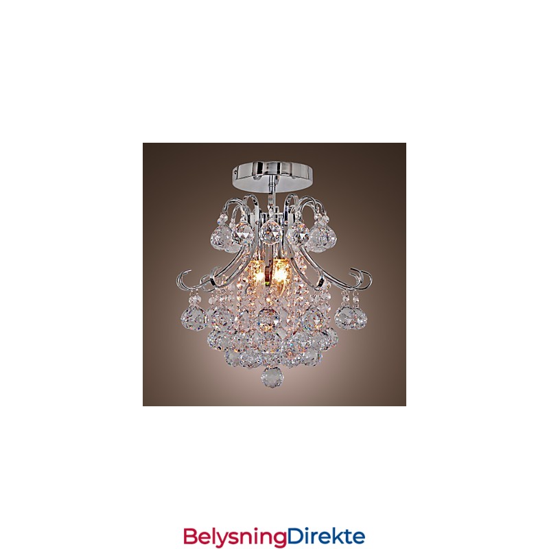 Moderne Samtids Krystall Mini-Style Galvanisert Metall Lysekrone Innfelt Montering