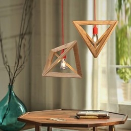 Nordisk Trelysekrone Kaféklær Kreativ Retro Dekorativ Eikelysekrone