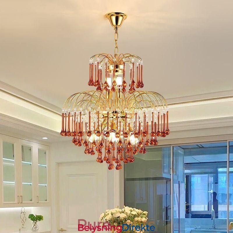 Krystall Pendellampe Elegant Dupleks Dekorativ Taklampe