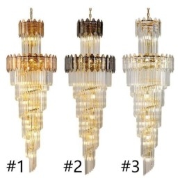 Konisk Krystall Pendellampe Luksuriøs Dupleks Dekorativ Taklampe