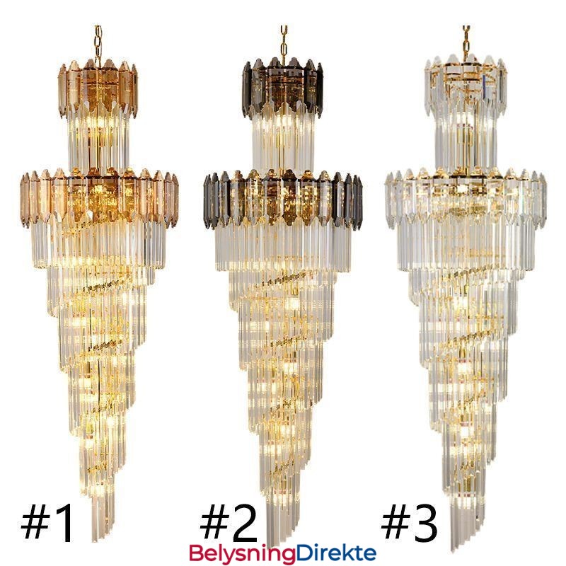 Konisk Krystall Pendellampe Luksuriøs Dupleks Dekorativ Taklampe