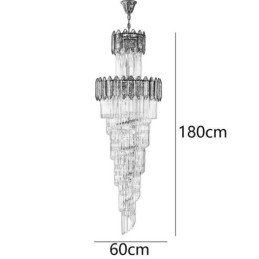 Konisk Krystall Pendellampe Luksuriøs Dupleks Dekorativ Taklampe