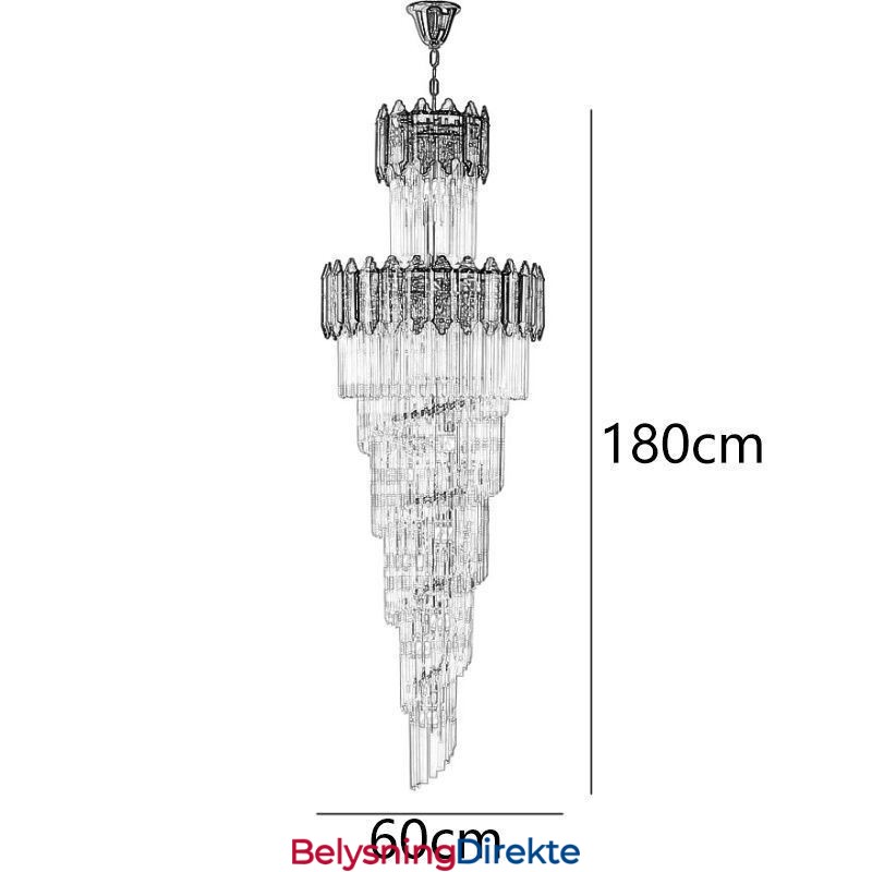 Konisk Krystall Pendellampe Luksuriøs Dupleks Dekorativ Taklampe