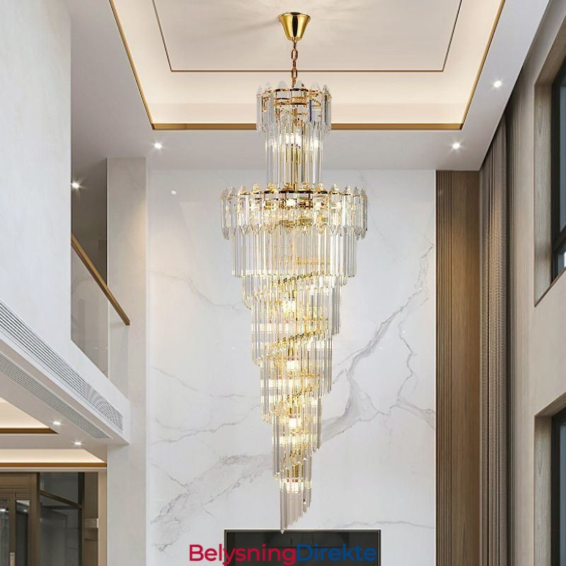 Konisk Krystall Pendellampe Luksuriøs Dupleks Dekorativ Taklampe