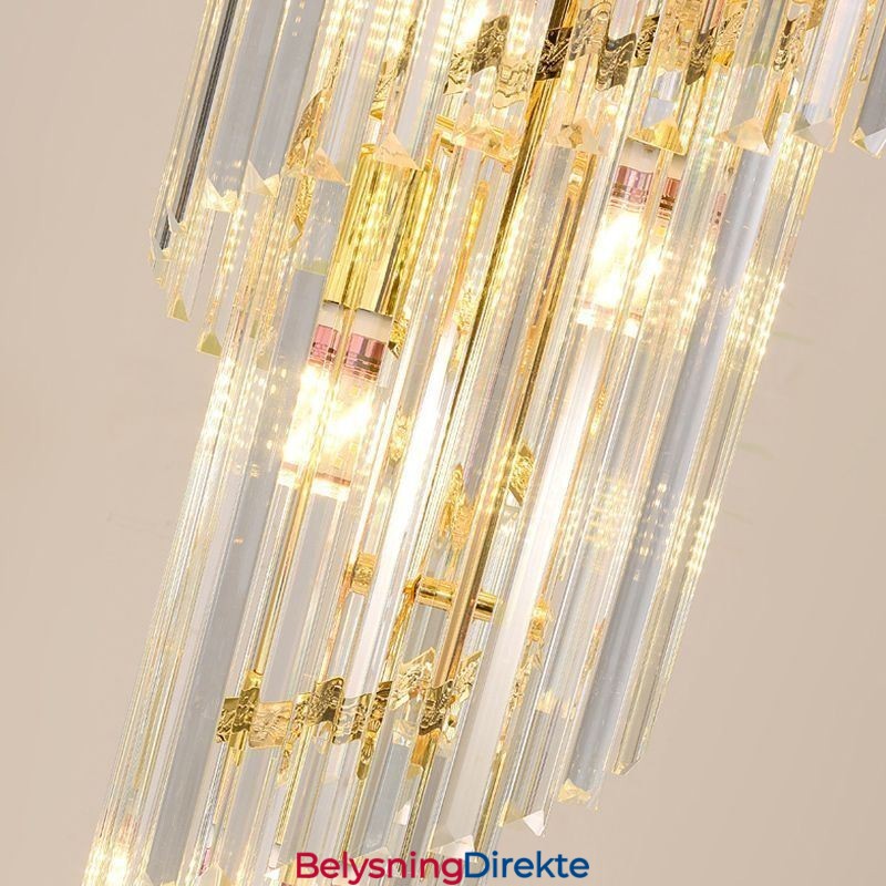 Konisk Krystall Pendellampe Luksuriøs Dupleks Dekorativ Taklampe