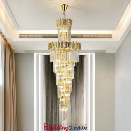 Konisk Krystall Pendellampe Dupleks Dekorativ Taklampe