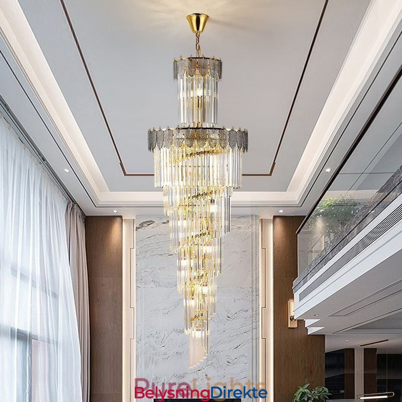 Konisk Krystall Pendellampe Dupleks Dekorativ Taklampe
