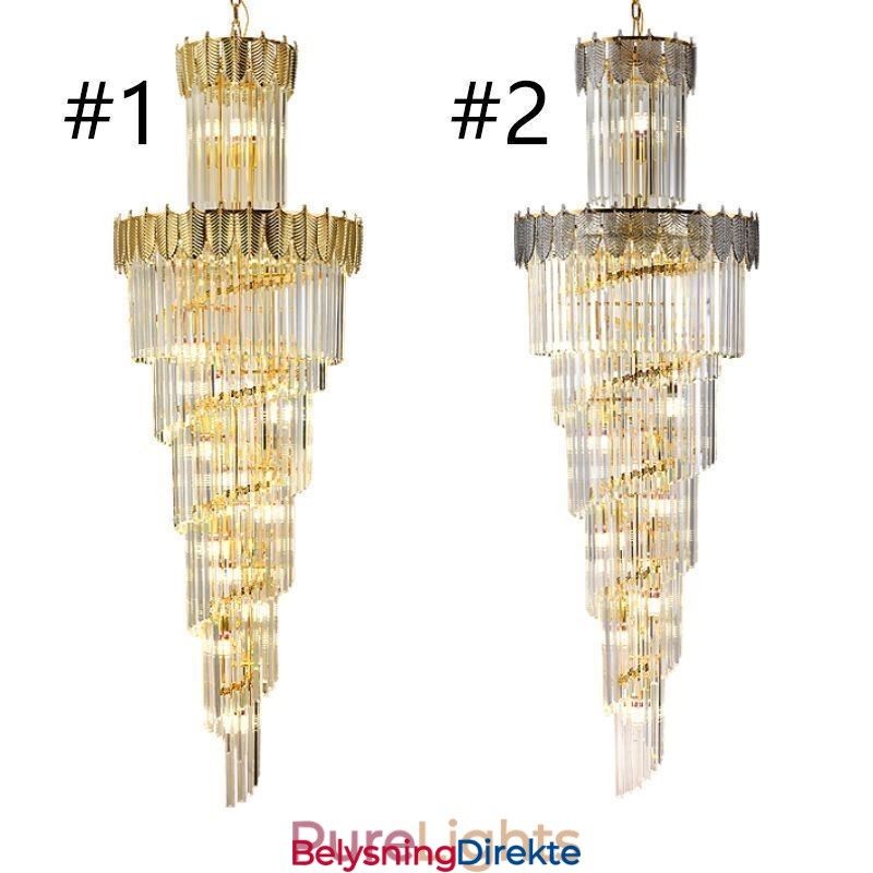 Konisk Krystall Pendellampe Dupleks Dekorativ Taklampe