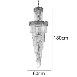 Konisk Krystall Pendellampe Dupleks Dekorativ Taklampe