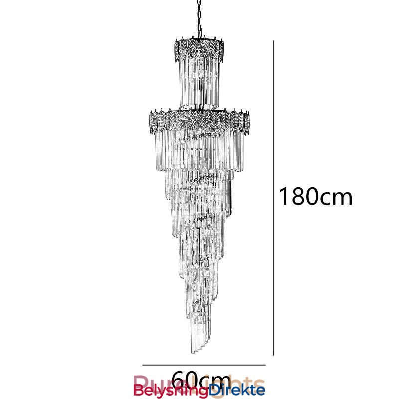 Konisk Krystall Pendellampe Dupleks Dekorativ Taklampe