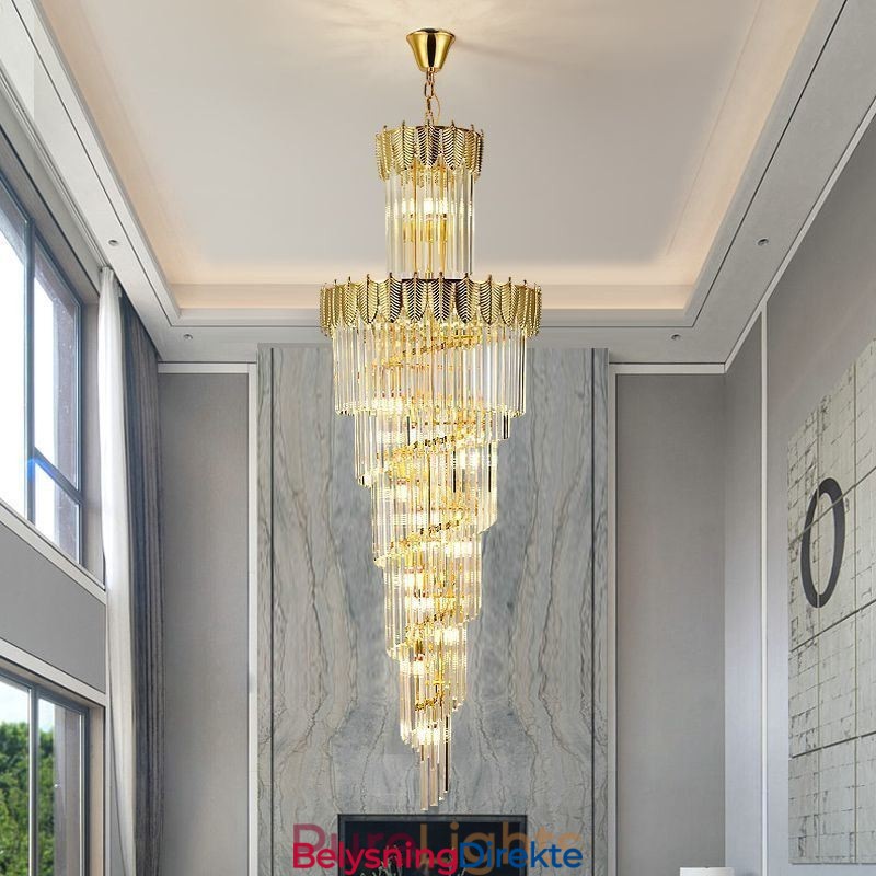 Konisk Krystall Pendellampe Dupleks Dekorativ Taklampe