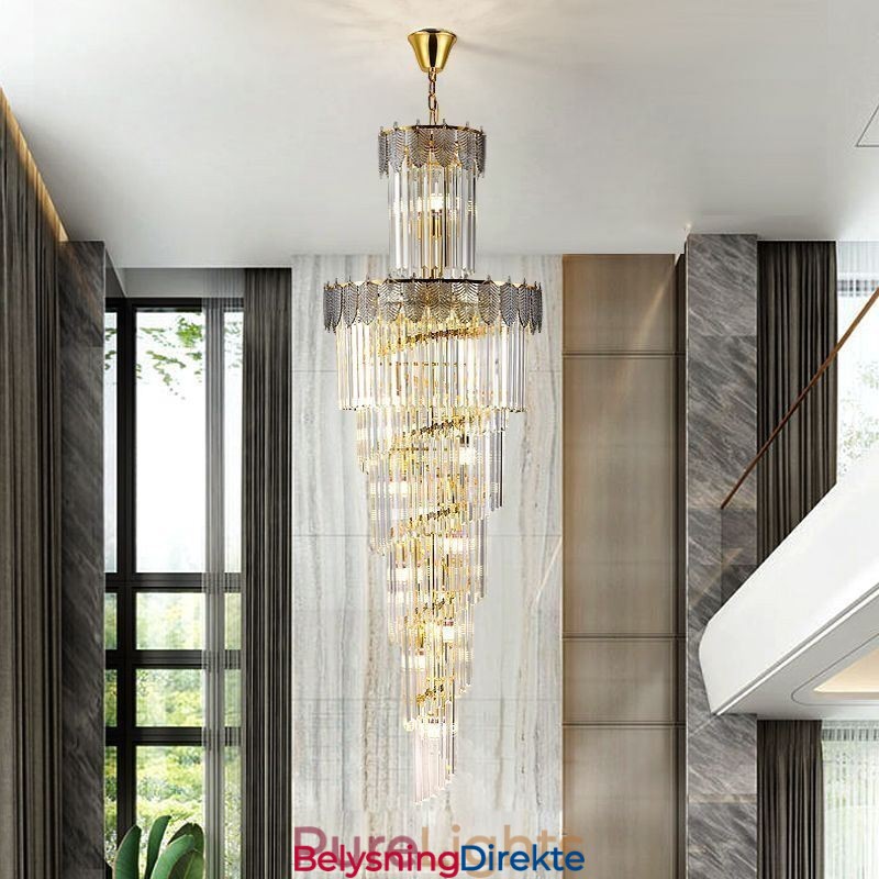 Konisk Krystall Pendellampe Dupleks Dekorativ Taklampe