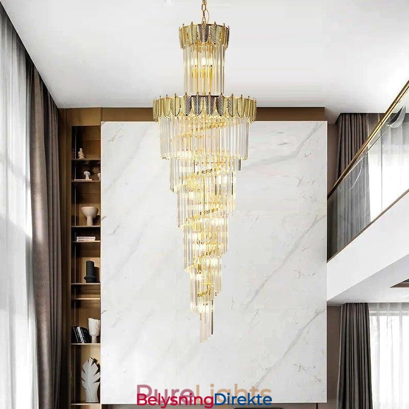 Konisk Krystall Pendellampe Dupleks Dekorativ Taklampe