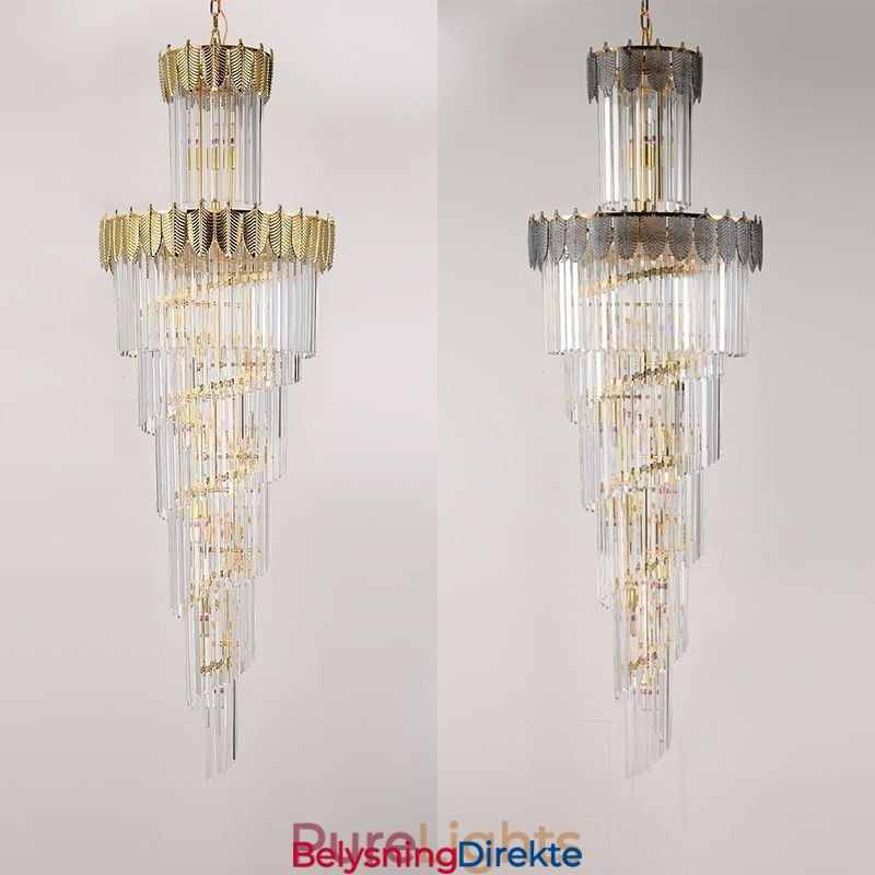 Konisk Krystall Pendellampe Dupleks Dekorativ Taklampe