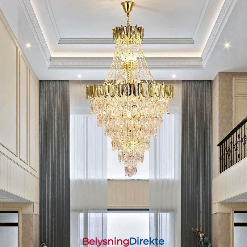 Konisk Krystall Pendellampe Iøynefallende Dupleks Dekorativ Taklampe