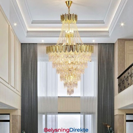 Konisk Krystall Pendellampe Iøynefallende Dupleks Dekorativ Taklampe