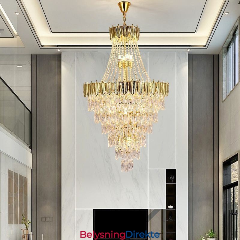 Konisk Krystall Pendellampe Iøynefallende Dupleks Dekorativ Taklampe