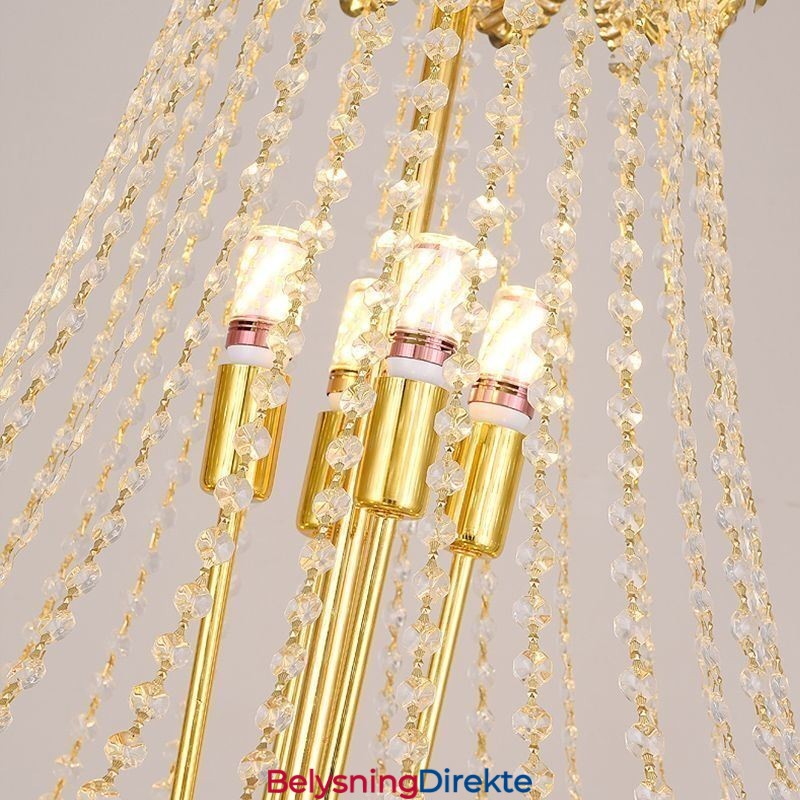 Konisk Krystall Pendellampe Iøynefallende Dupleks Dekorativ Taklampe