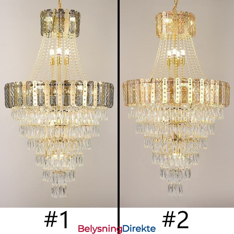 Konisk Krystallanhengslampe Utsøkt Dupleks Dekorativ Taklampe