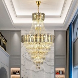 Konisk Krystallanhengslampe Utsøkt Dupleks Dekorativ Taklampe