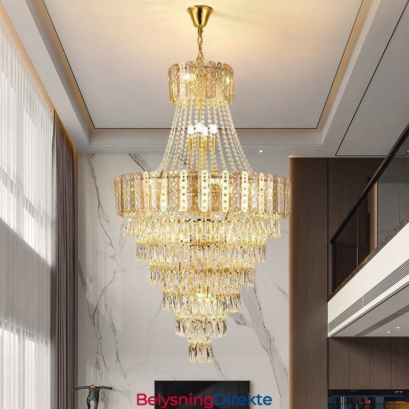 Konisk Krystallanhengslampe Utsøkt Dupleks Dekorativ Taklampe