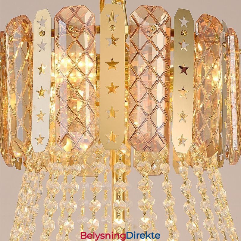 Konisk Krystallanhengslampe Utsøkt Dupleks Dekorativ Taklampe