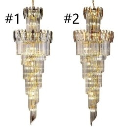 Krystall Pendellampe Dupleks Konisk Dekorativ Taklampe 70 Cm