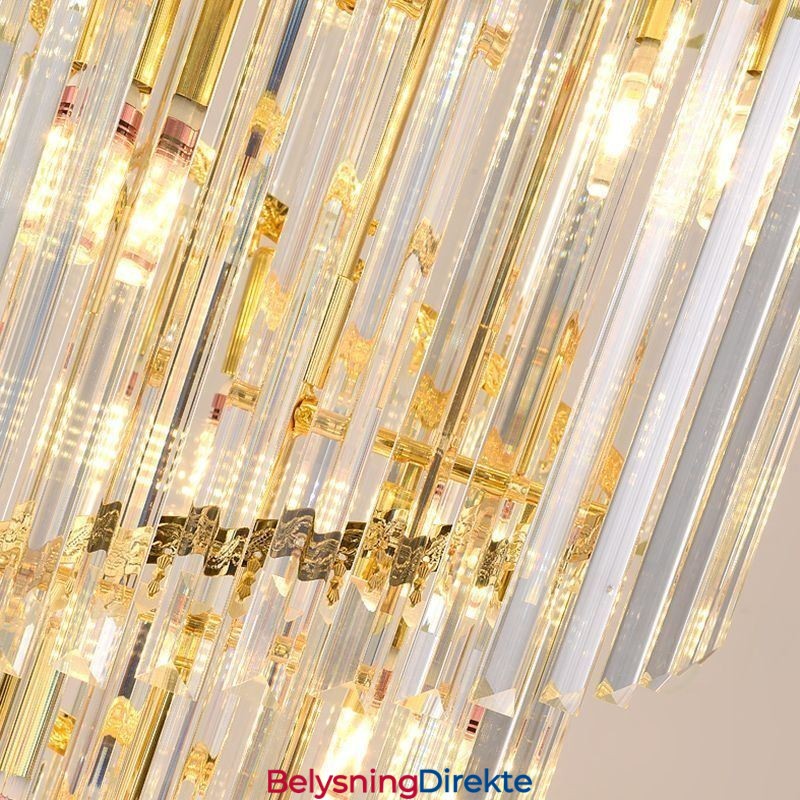 Krystall Pendellampe Dupleks Konisk Dekorativ Taklampe 70 Cm