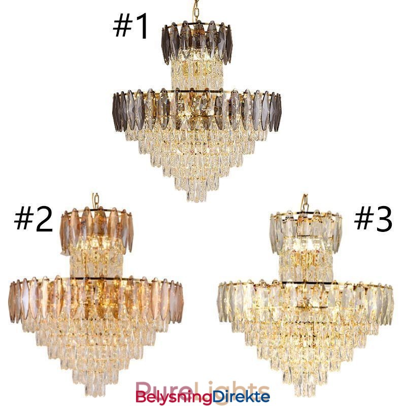 Konisk Krystall Pendellampe Dupleks Dekorativ Taklampe 80 Cm