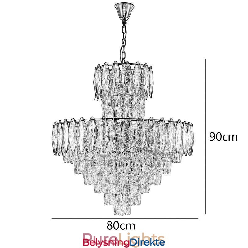 Konisk Krystall Pendellampe Dupleks Dekorativ Taklampe 80 Cm