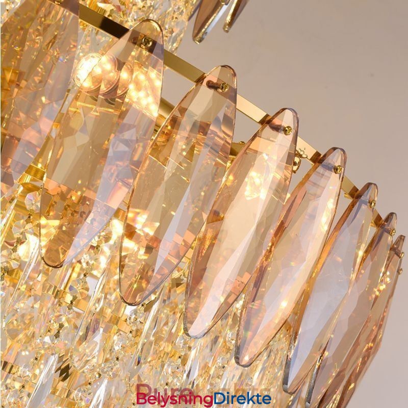 Konisk Krystall Pendellampe Dupleks Dekorativ Taklampe 80 Cm