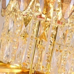 Konisk Krystall Pendellampe Dupleks Dekorativ Taklampe 80 Cm