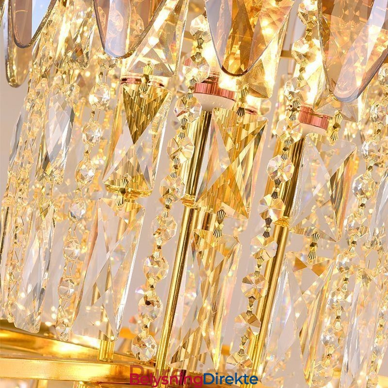 Konisk Krystall Pendellampe Dupleks Dekorativ Taklampe 80 Cm
