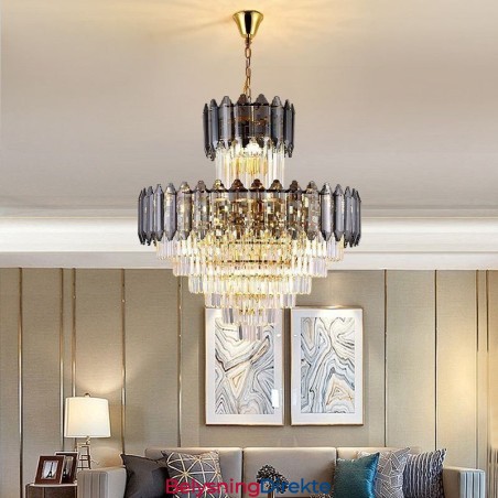 Konisk Krystall Pendellampe Dupleks Dekorativ Taklampe